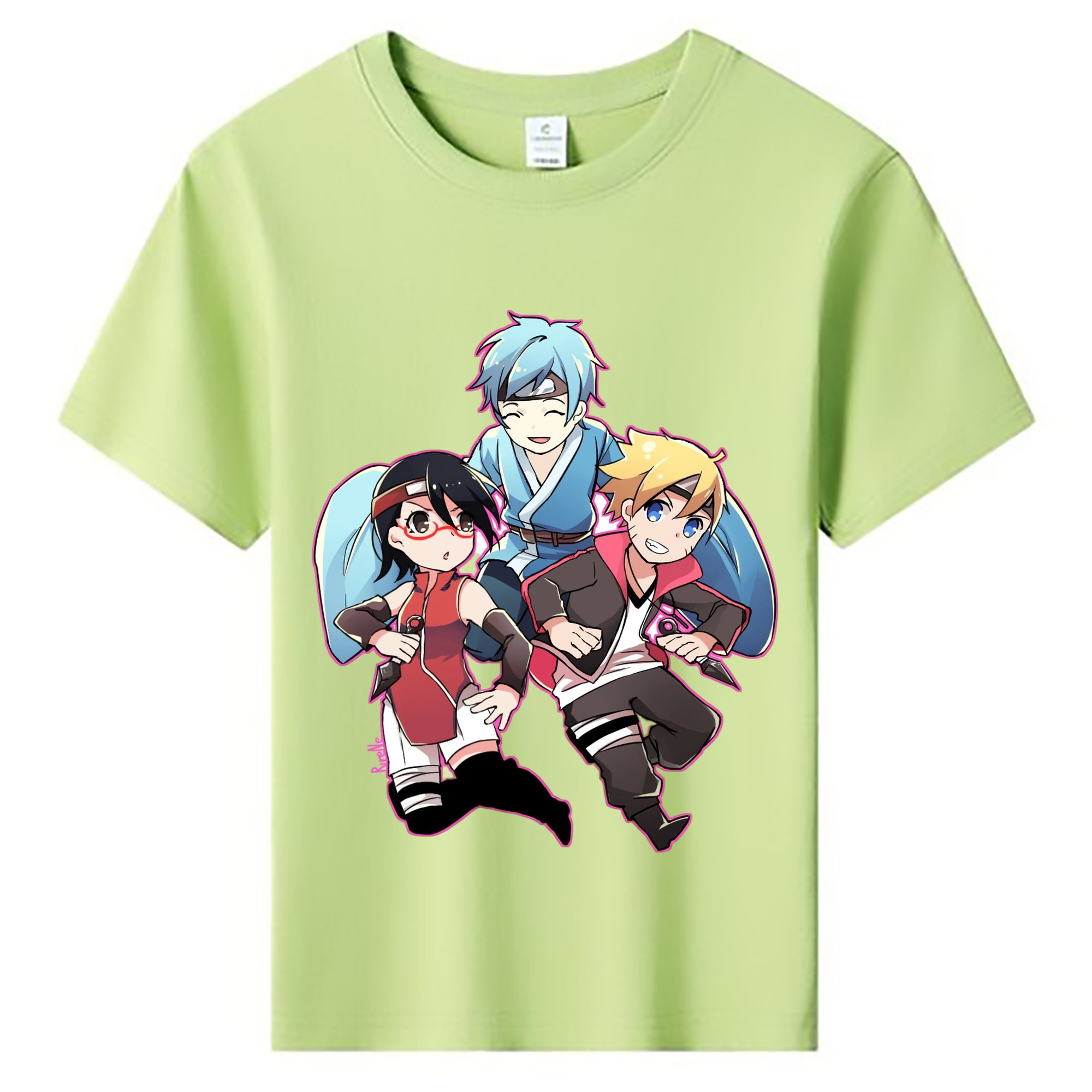 （画像用） NARUTO -ナルト- うちは サラダ Uchiha Sarada 綿100％キッズTシャツ（フロントプリント）